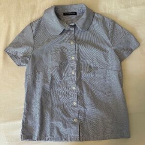 Brandy Melville Button Up Pin Striped Top - Short Sleeved - One Size